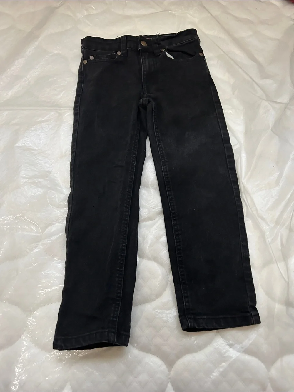 Kids Black Straight-Leg Jeans